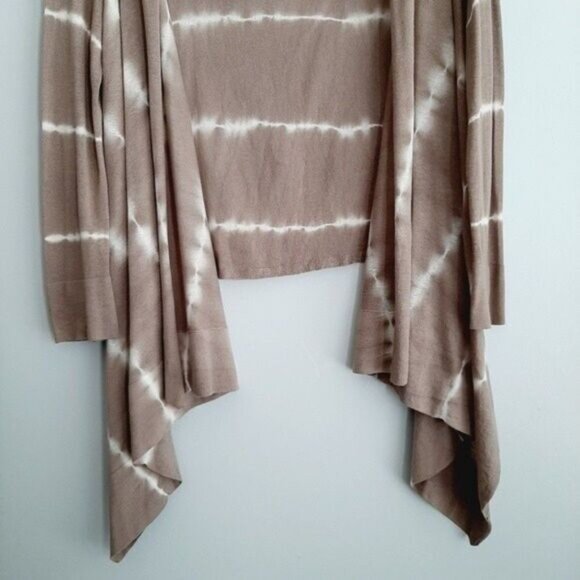 KATHERINE BARCLAY / Open Front Waterfall Cardigan Tie-dye Sz L - Picture 4 of 11